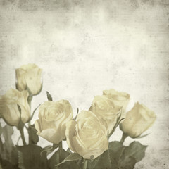 textured old paper background with pale yellow rose