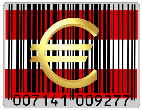 Austria euro money national emblem currency barcode