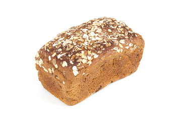Rye dark bread with oats flakes and raisins