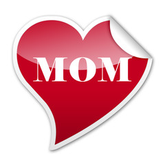 Pegatina corazon MOM con reborde