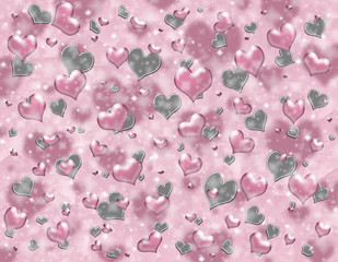 pink hearts background