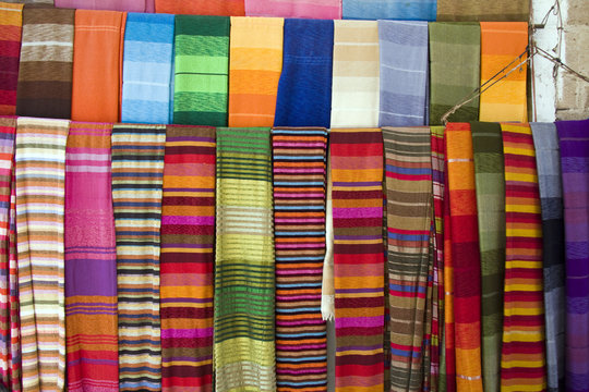 Cloth hanging in the souk, Marrakech