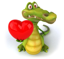 Fototapeta na wymiar Krokodyl i serce