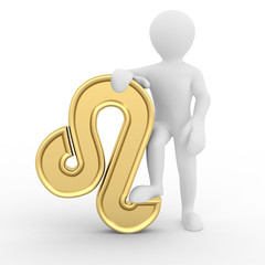 Leo. Man with astrological symbol