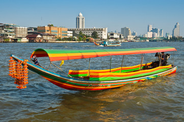 Fototapeta na wymiar Boat on Chao Phraya river ,Bangkok,Thailand