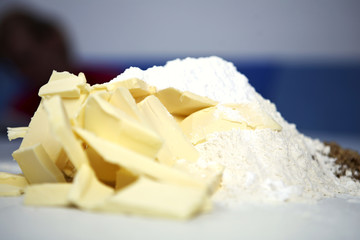 Preparing of dough for christmas pastry