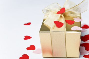 Valentine Hearts and Gift Box
