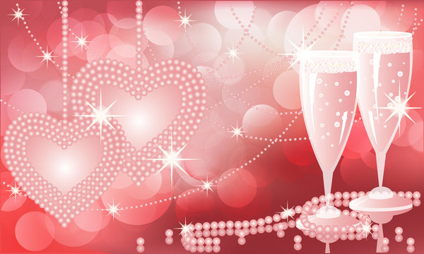 Wedding, valentines day card. vector illustration