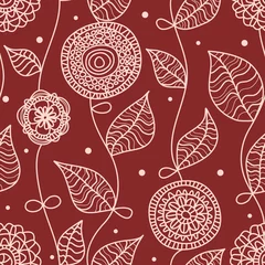 Wallpaper murals Bordeaux Floral seamless pattern