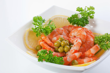 Prawns with lemon