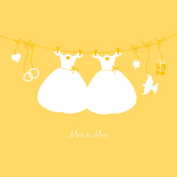 Hanging Wedding Symbols Mrs. & Mrs. Gold