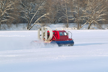 Rescue Service snowmobile patrol on duty