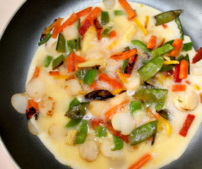 Healthy Eggwhite Omelet With Fresh Garden Veggies
