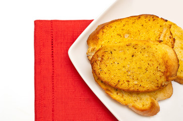 garlic bread against white background