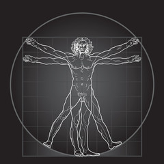 The Vitruvian man (Black Invert version)