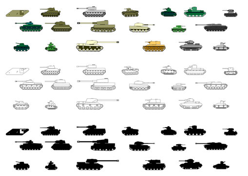 Armored tanks first and second World Wars