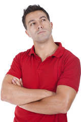 Obraz premium man standing and thinking