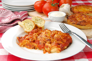 Lasagna and pizza