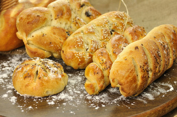 fresh homemade bread assortment