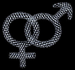 Diamond male and female gender symbols