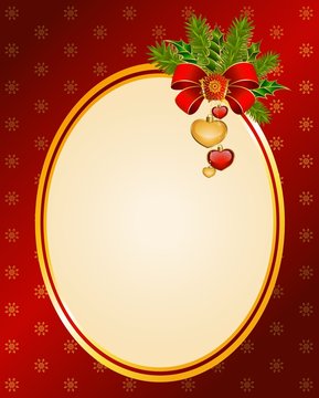 christmas background with red bow