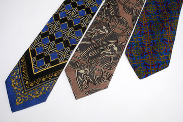 Selection of different colored ties