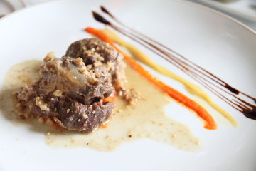 Veal hock stew on plate Jaen Spain