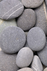 Zen pebbles on the beach