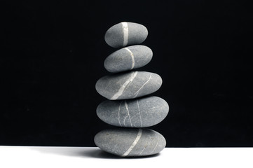 Striped stones stack in balance