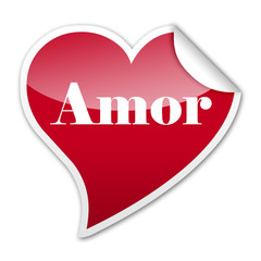 Pegatina corazon Amor con reborde