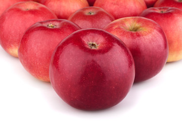 Close-up of many red juicy apples