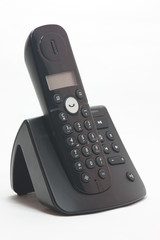 Obraz premium siyah kablosuz telefon