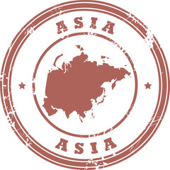 Stamp with the text Asia written inside the stamp © Flavijus Piliponis