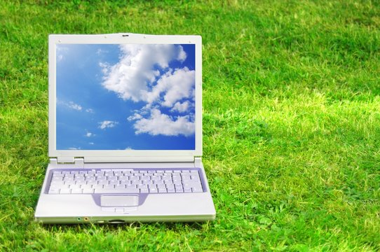 Laptop And Blue Sky