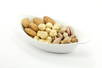 Various nuts; hazelnuts, almond,pistachio