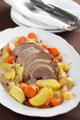 Rolled brisket with vegetables