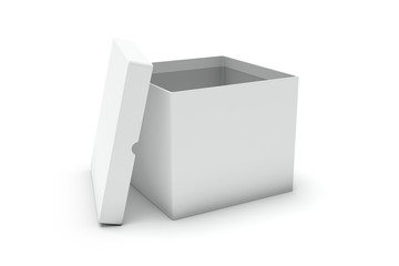 Open white blank box