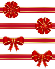 Collection of four red bows