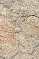 Full Frame Cracked Flaking Beige Gray Sandstone Texture Surface