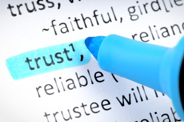 Trust underlined with blue highlighter.