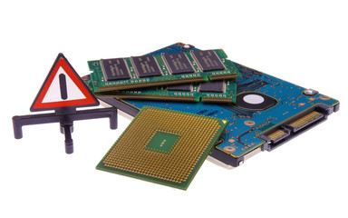 Computer works in progress (isolated on white)