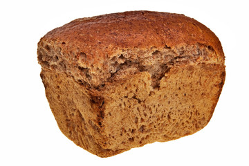 Fresh, tasty graham bread isolated over white background.