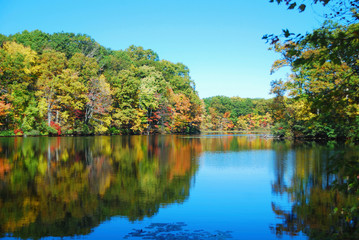 Autumn Mountain with lake