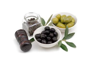 Olives on white