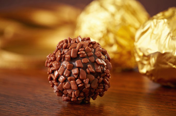 chocolate truffle macro