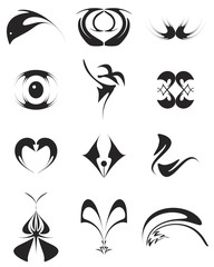 various symbol or brand for your company. Isolated vector