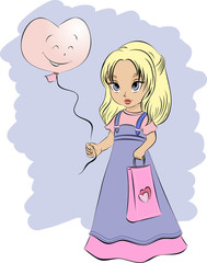 Little girl with a balloon