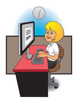 Office worker with computer