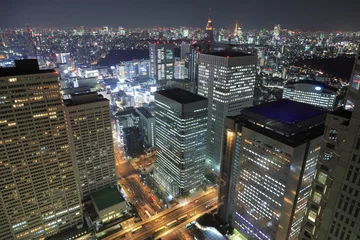 Foto op Plexiglas Nachtzicht in Shinjuku © hallucion_7