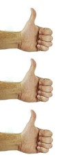three thumbs up